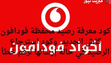 كود معرفة رصيد محفظة فودافون كاش الجديد 2025 وكود استرجاع الرصيد في حالة إرسالها لرقم خطأ