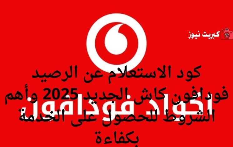 كود الاستعلام عن الرصيد فودافون كاش الجديد 2025 وأهم الشروط للحصول على الخدمة بكفاءة