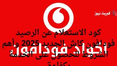 كود الاستعلام عن الرصيد فودافون كاش الجديد 2025 وأهم الشروط للحصول على الخدمة بكفاءة